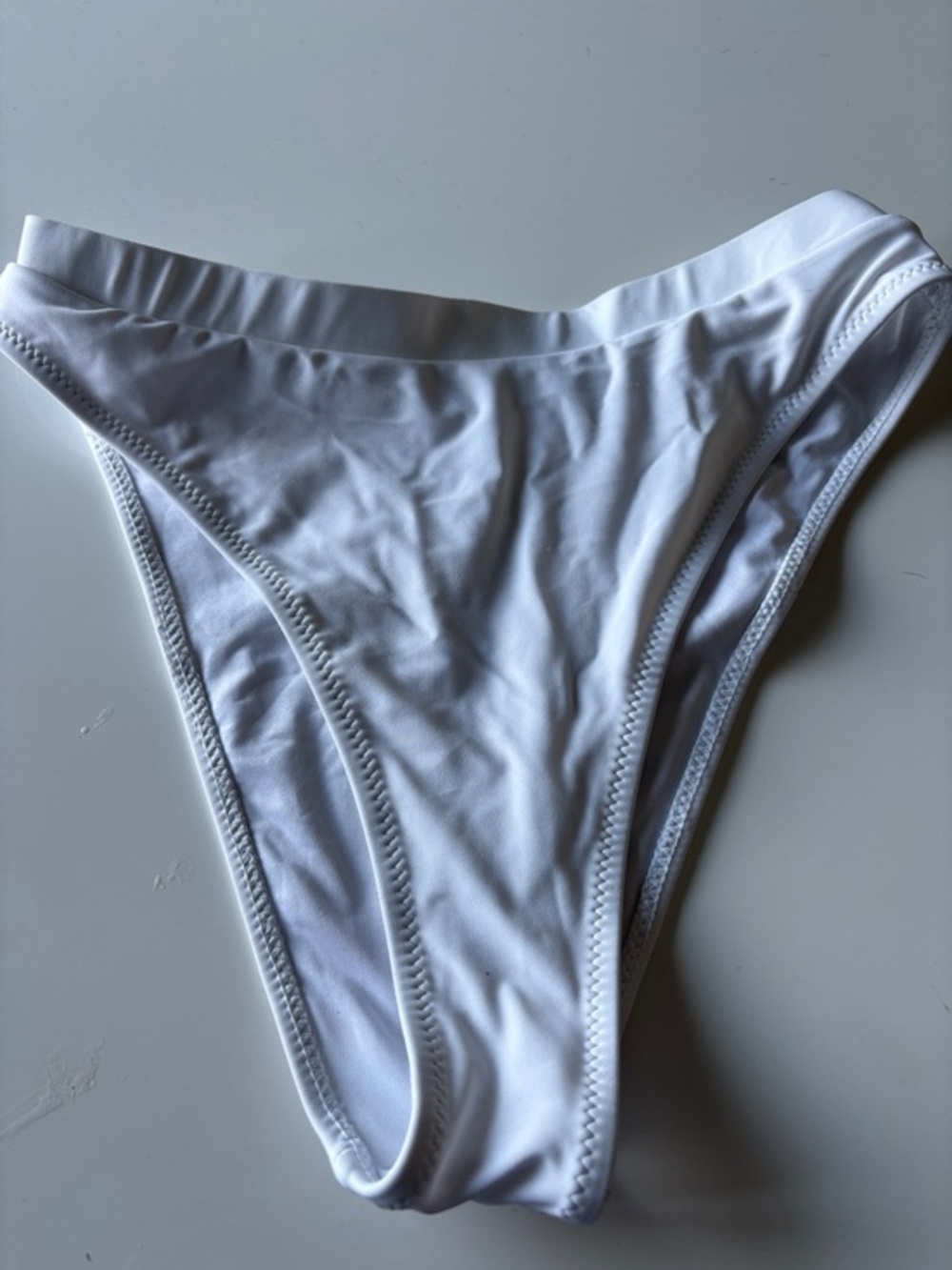 White Bikini Bottom - Classic High Leg
